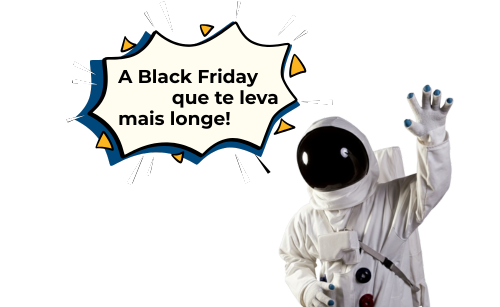 Astronauta flutuando com balão de fala